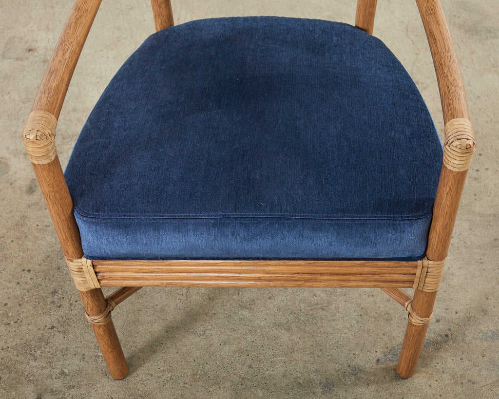 Set of Six Orlando Diaz-Azcuy for McGuire Salon Armchairs