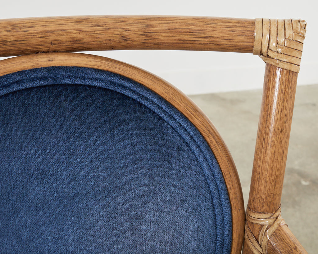 Set of Six Orlando Diaz-Azcuy for McGuire Salon Armchairs