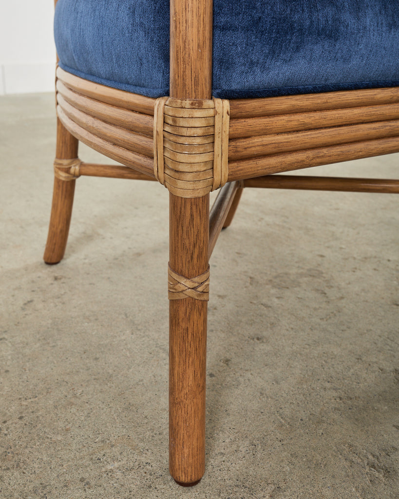 Set of Six Orlando Diaz-Azcuy for McGuire Salon Armchairs