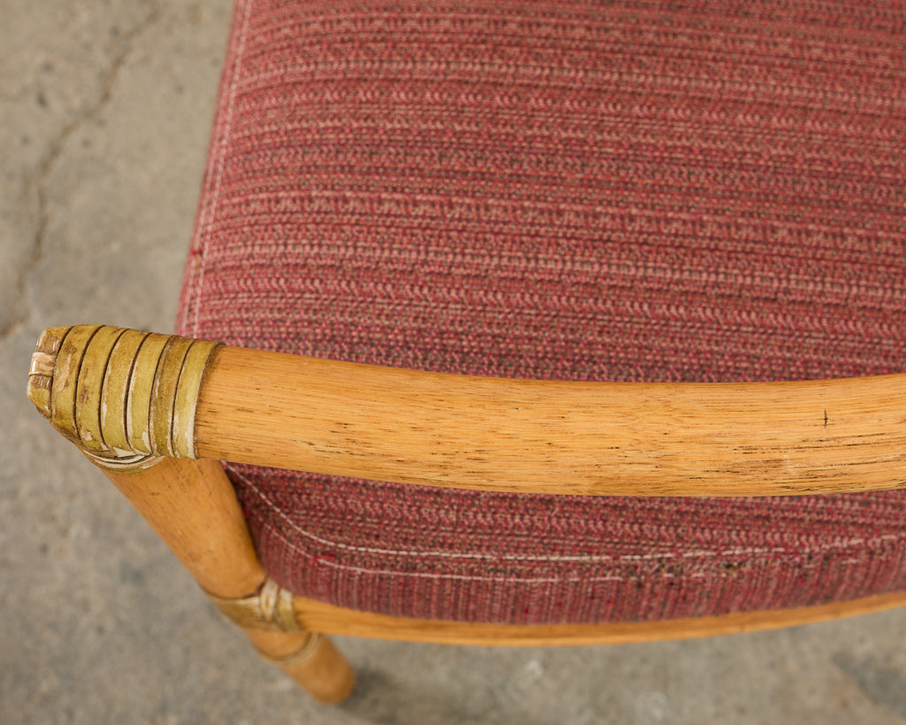 Set of Six McGuire Rattan Organic Modern Salon Dining Armchairs