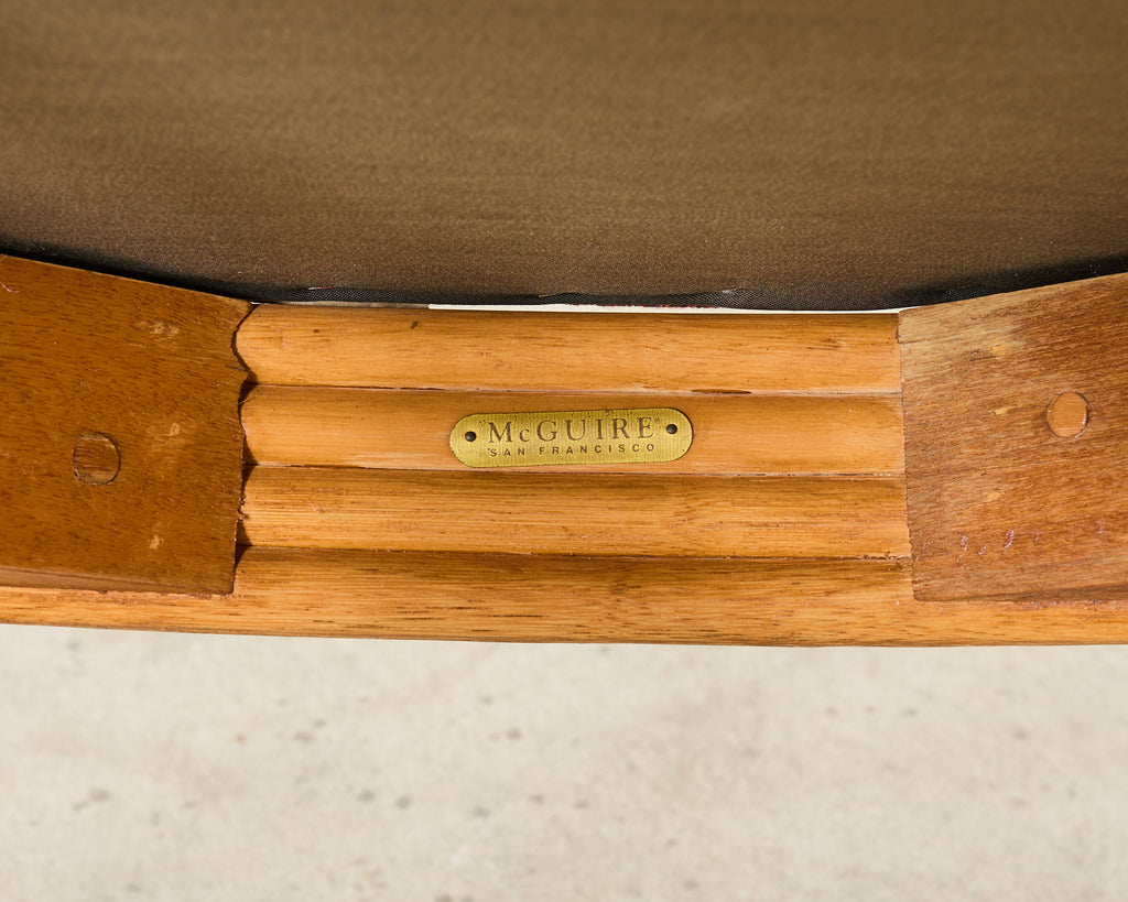 Set of Six McGuire Rattan Organic Modern Salon Dining Armchairs