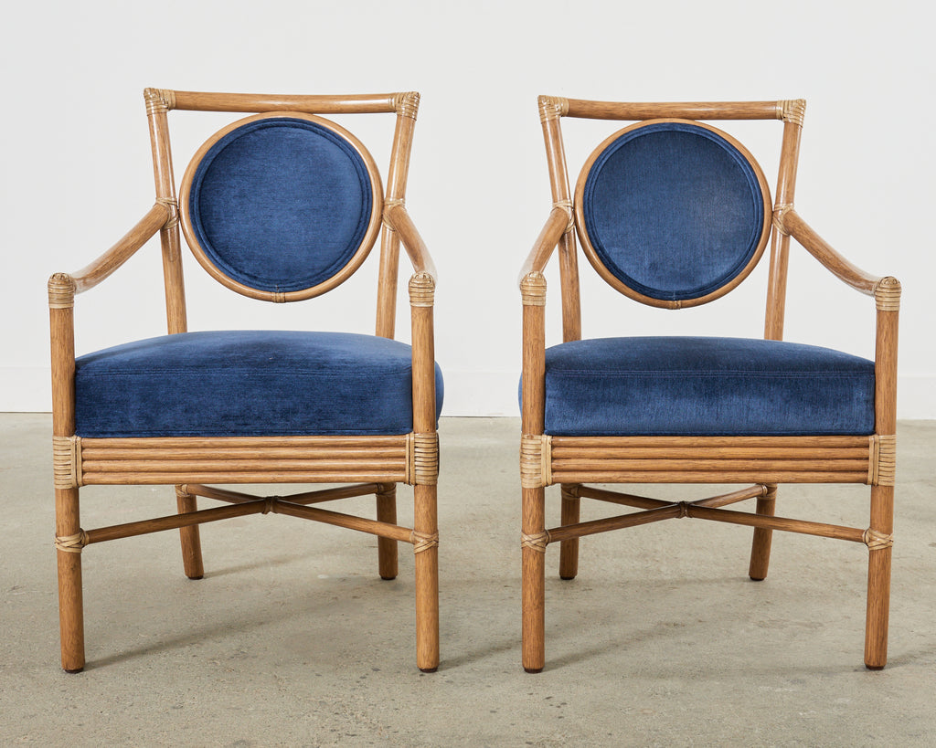 Set of Six Orlando Diaz-Azcuy for McGuire Salon Armchairs