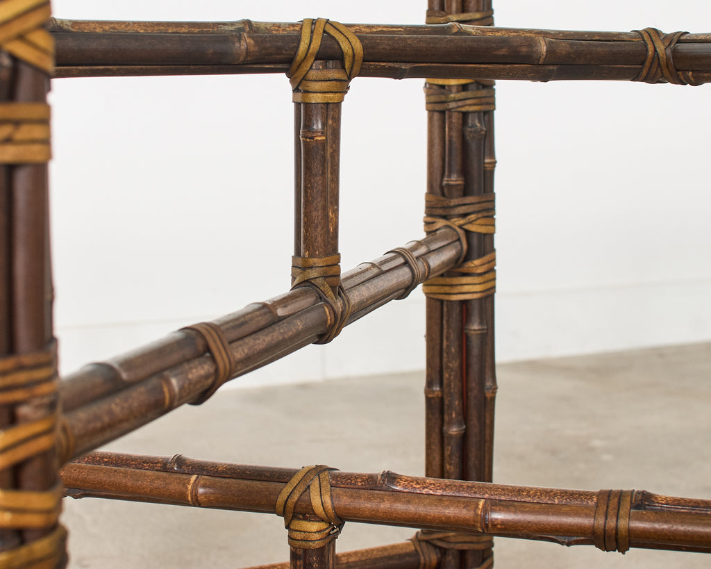 McGuire Organic Modern Double Pedestal Bamboo Dining Table