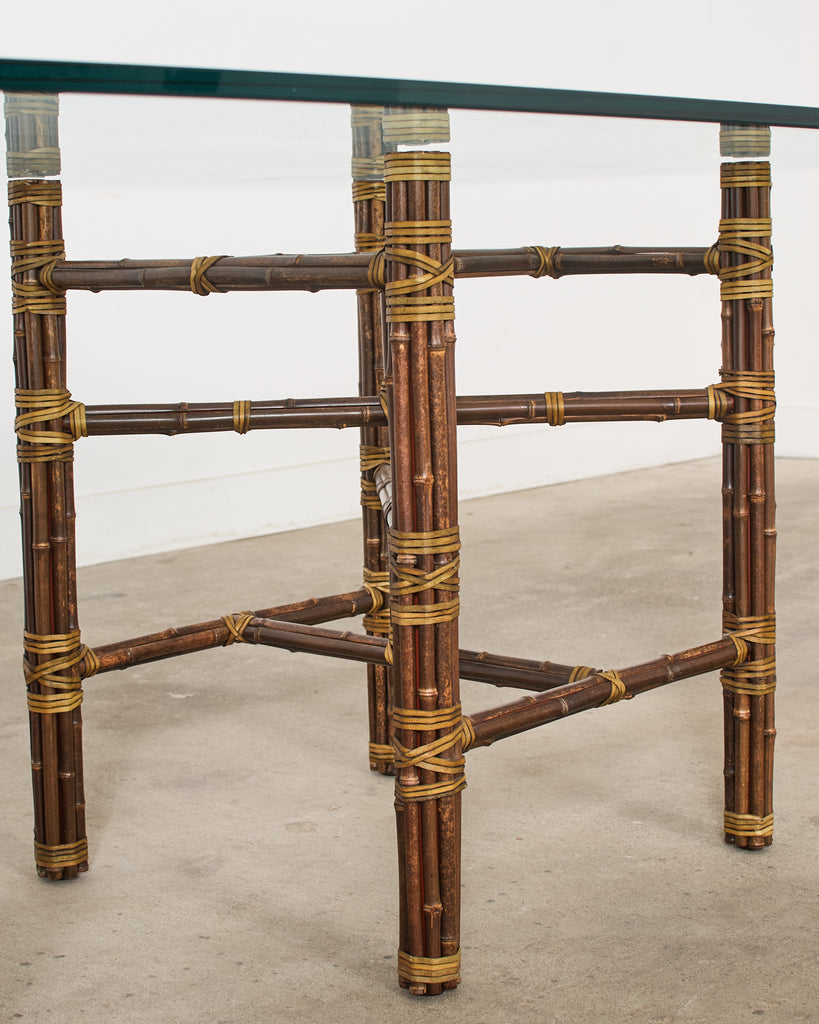 McGuire Organic Modern Double Pedestal Bamboo Dining Table