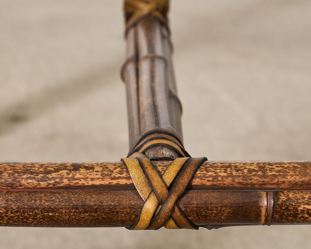 McGuire Organic Modern Double Pedestal Bamboo Dining Table