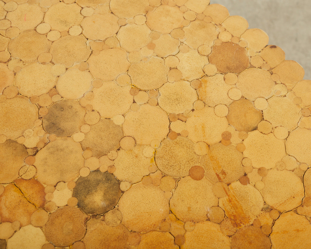 McGuire Organic Modern Bamboo Rattan Hourglass Dining Table