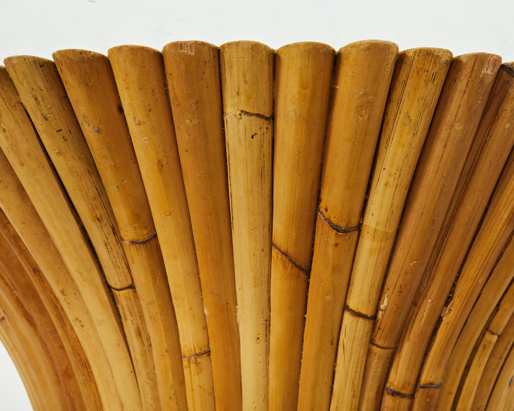 McGuire Organic Modern Bamboo Rattan Hourglass Dining Table