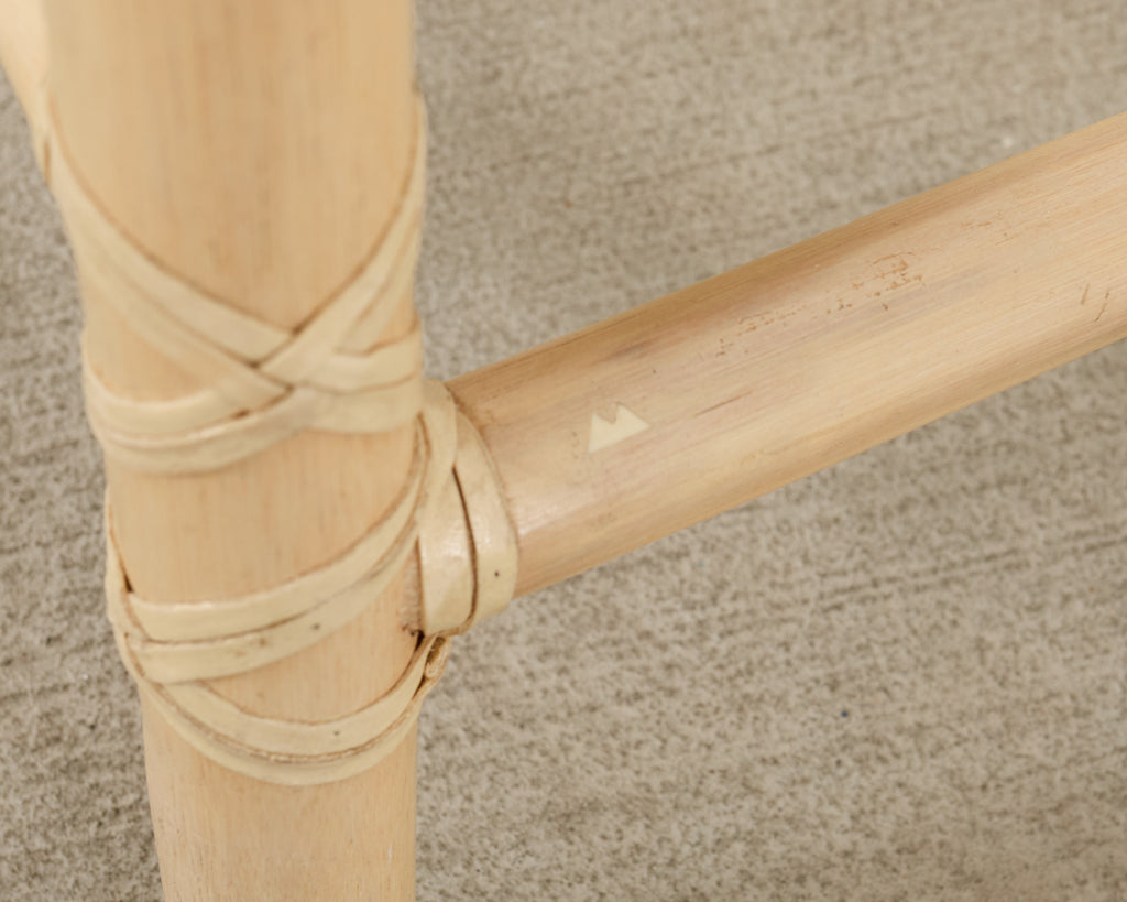 Set of Four McGuire Organic Modern Lacquered Rattan Bar Stools