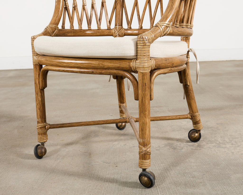 McGuire Organic Modern Rattan Barrel-Back Dining Chair