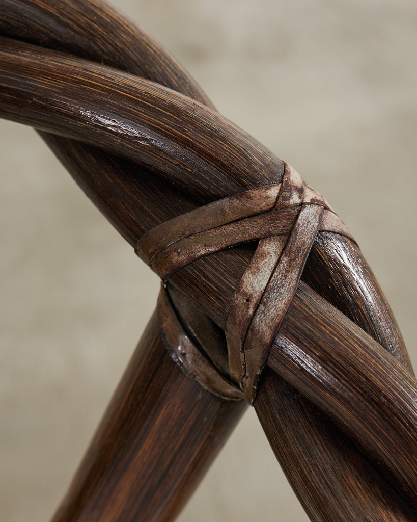 McGuire Organic Modern Twisted Rattan Lounge Chair and Ottoman