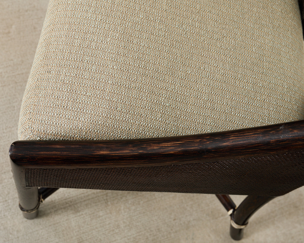 Set of Ten Barbara Barry for McGuire Caned Dining Armchairs