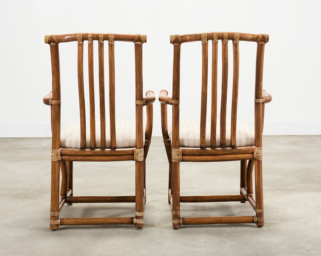 Set of Eight McGuire Organic Modern Rattan Dining Chairs