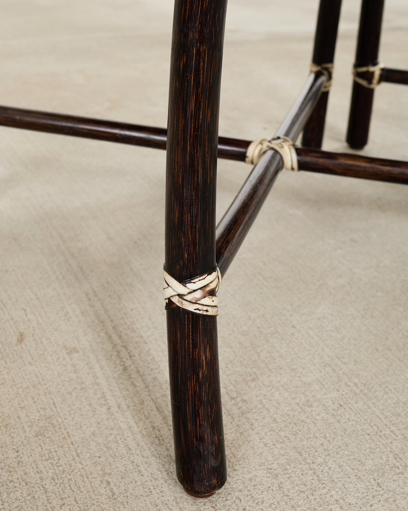 Set of Ten Barbara Barry for McGuire Caned Dining Armchairs