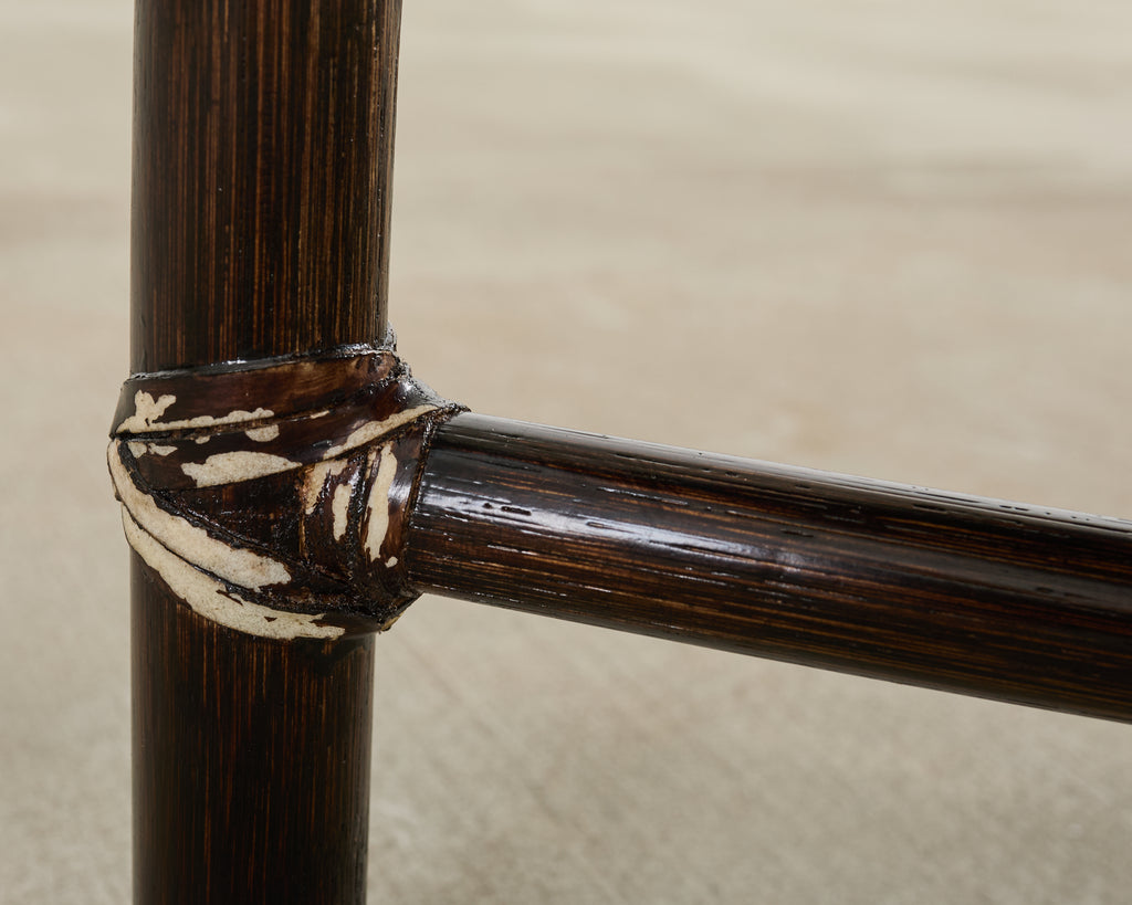 Set of Ten Barbara Barry for McGuire Caned Dining Armchairs