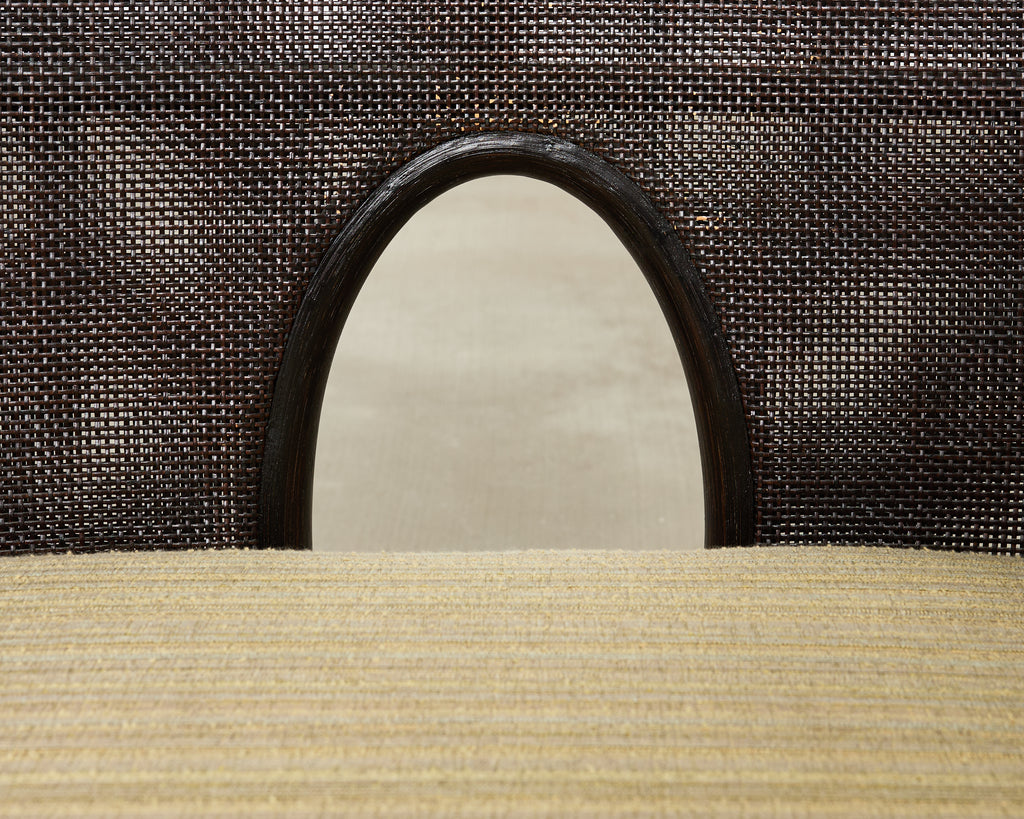 Pair of Barbara Barry for McGuire Caned Lounge Chairs and Ottoman