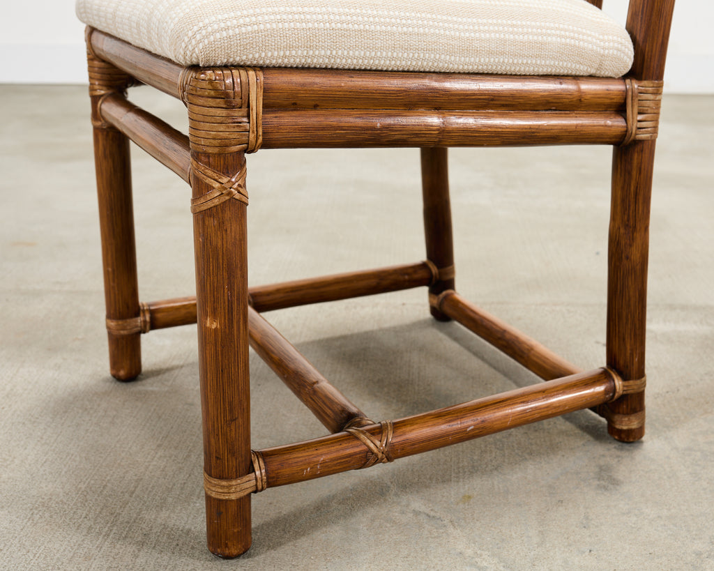 Set of Eight McGuire Organic Modern Rattan Dining Chairs