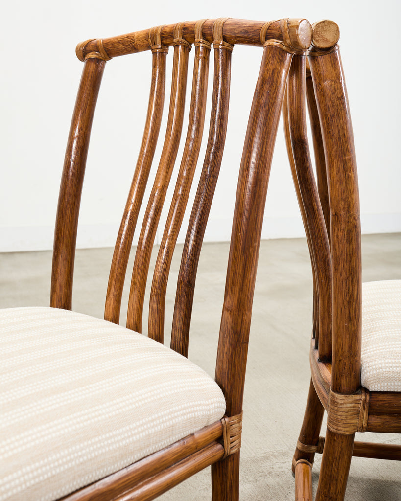 Set of Eight McGuire Organic Modern Rattan Dining Chairs
