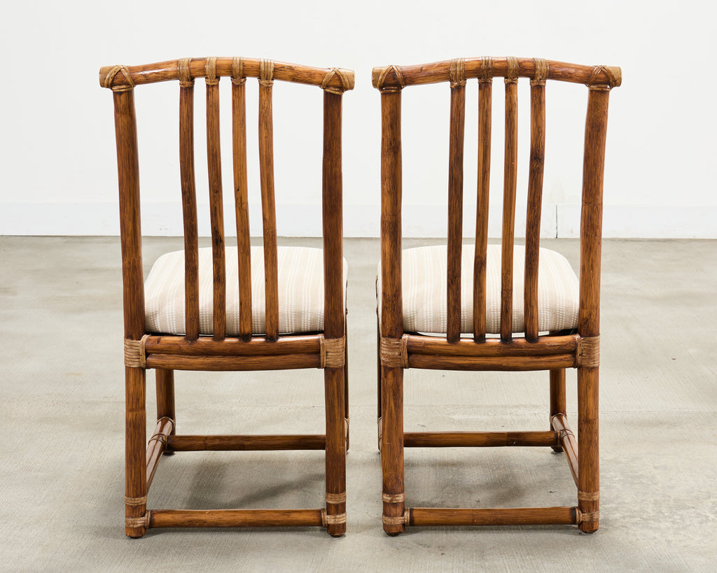 Set of Eight McGuire Organic Modern Rattan Dining Chairs
