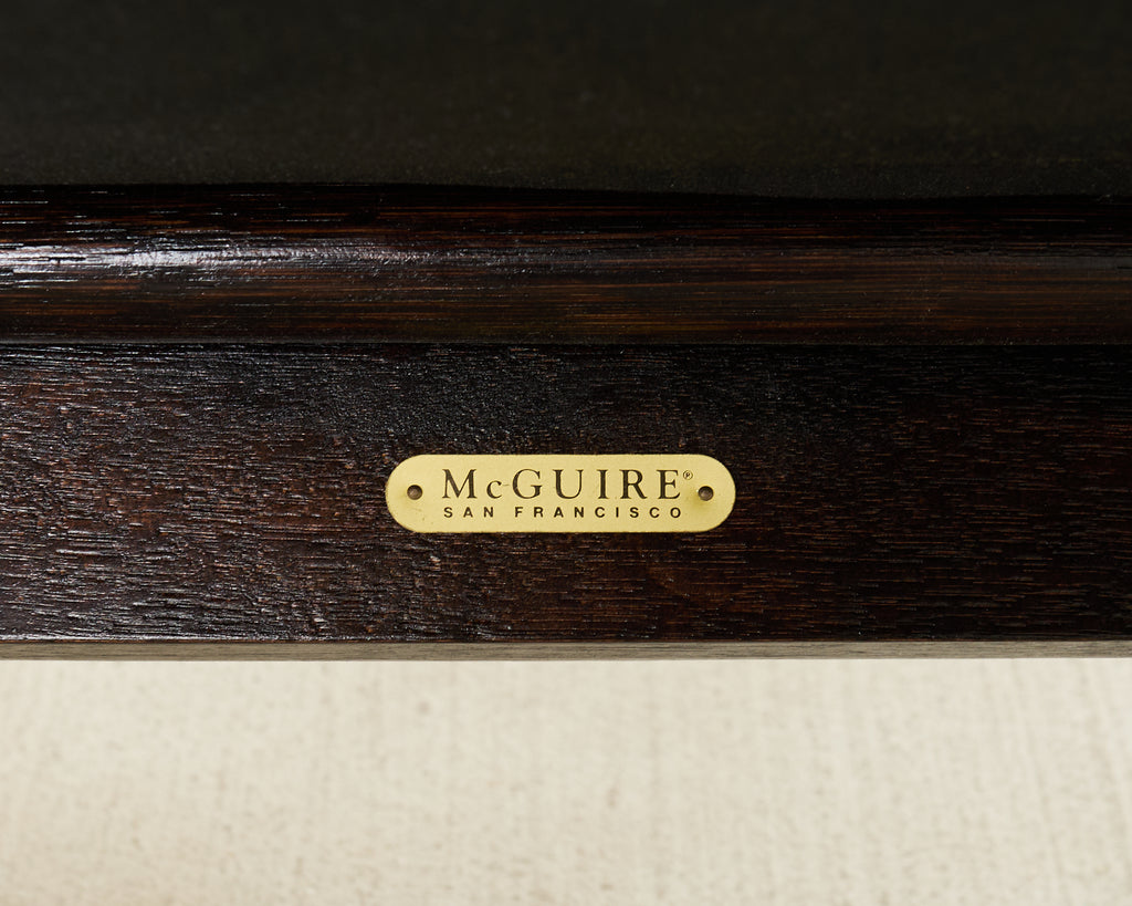 Pair of Barbara Barry for McGuire Caned Lounge Chairs and Ottoman