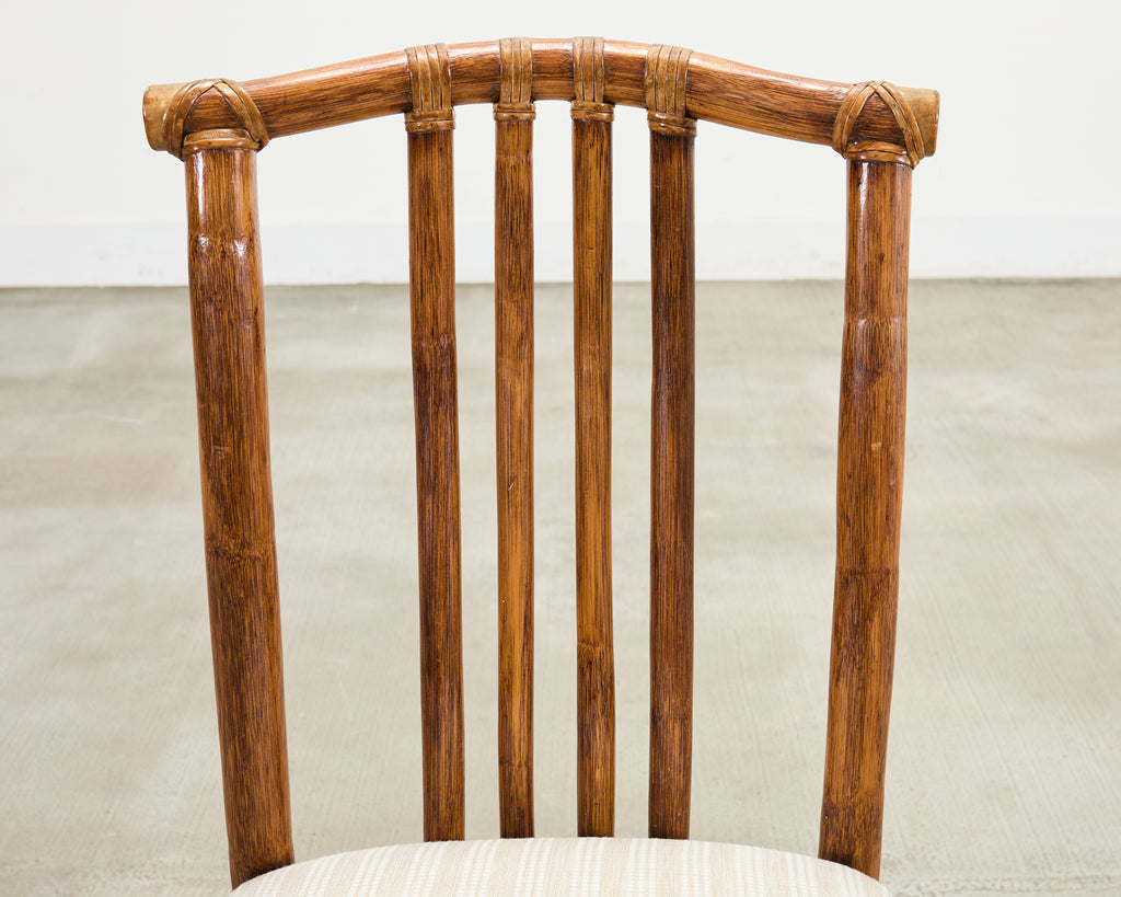 Set of Eight McGuire Organic Modern Rattan Dining Chairs
