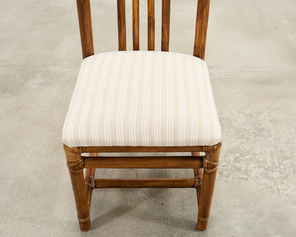 Set of Eight McGuire Organic Modern Rattan Dining Chairs