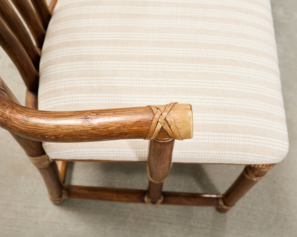 Set of Eight McGuire Organic Modern Rattan Dining Chairs