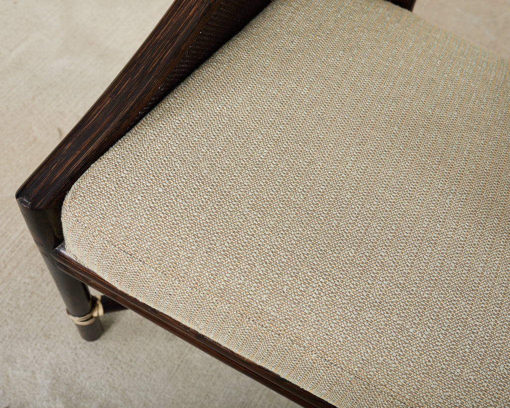 Set of Ten Barbara Barry for McGuire Caned Dining Armchairs