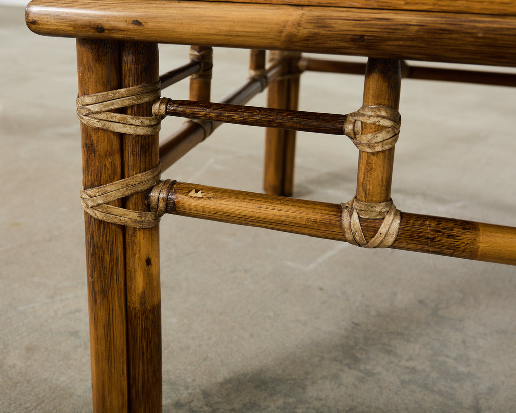 McGuire Organic Modern Rattan Oak Cocktail Coffee Table