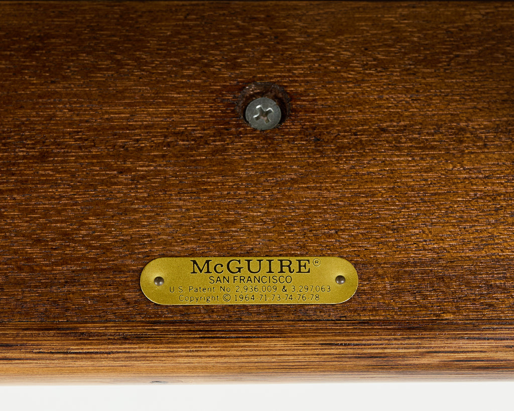 McGuire Organic Modern Rattan Oak Cocktail Coffee Table