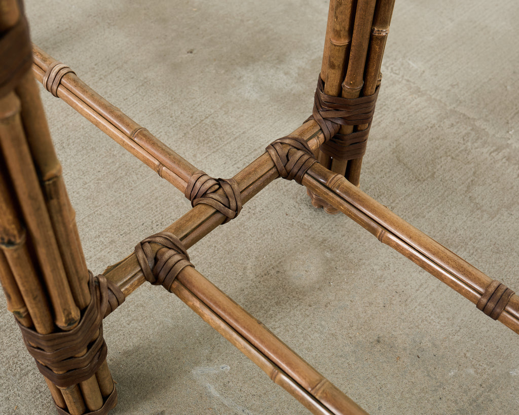 McGuire Organic Modern Bamboo Glass Console Table 8 Ft.