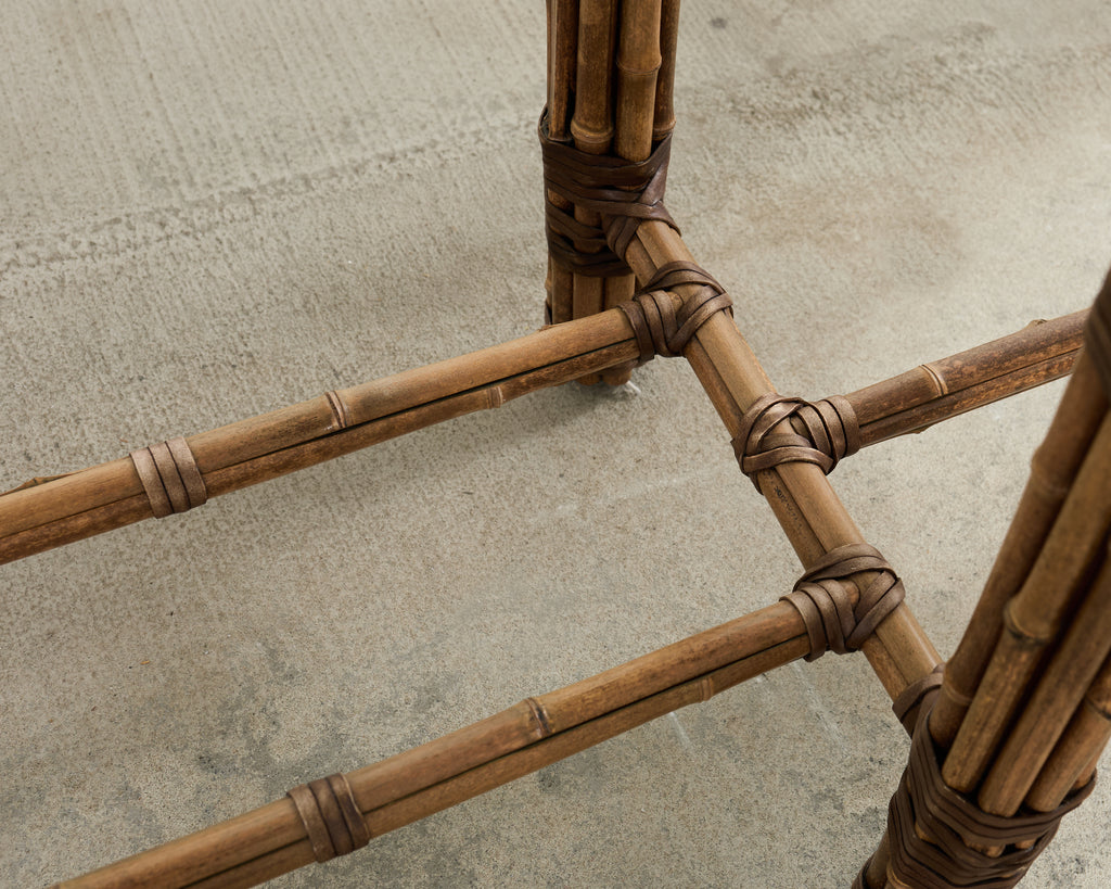 McGuire Organic Modern Bamboo Glass Console Table 8 Ft.