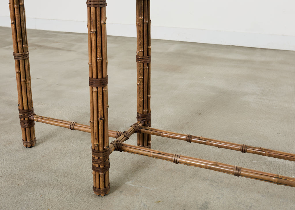 McGuire Organic Modern Bamboo Glass Console Table 8 Ft.