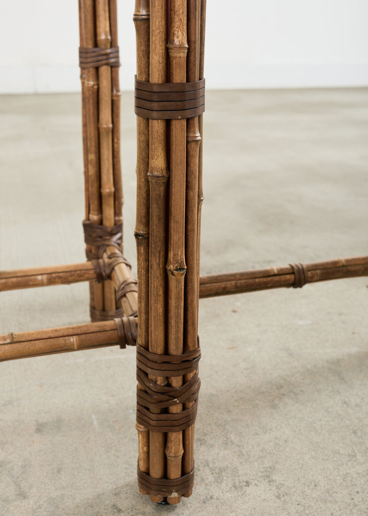 McGuire Organic Modern Bamboo Glass Console Table 8 Ft.