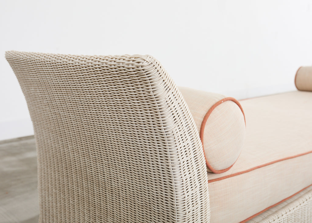 Pair of McGuire Garden Chaise Longue Bench Daybeds