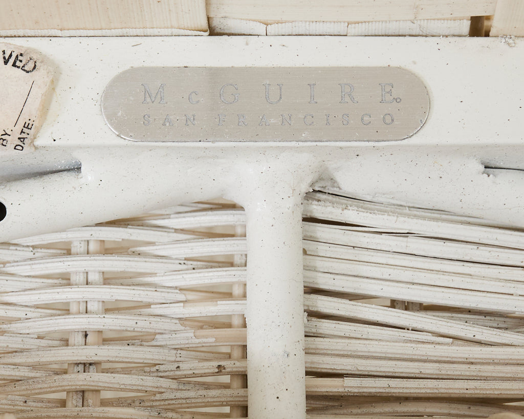 Pair of McGuire Garden Chaise Longue Bench Daybeds