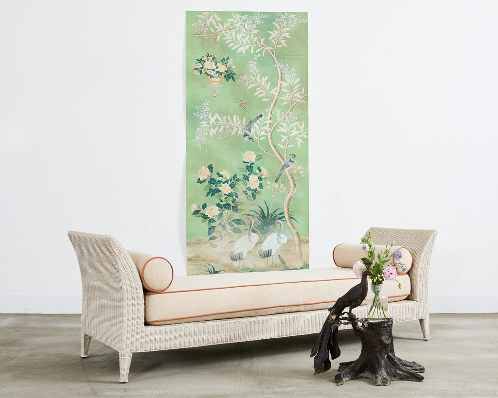 Pair of McGuire Garden Chaise Longue Bench Daybeds