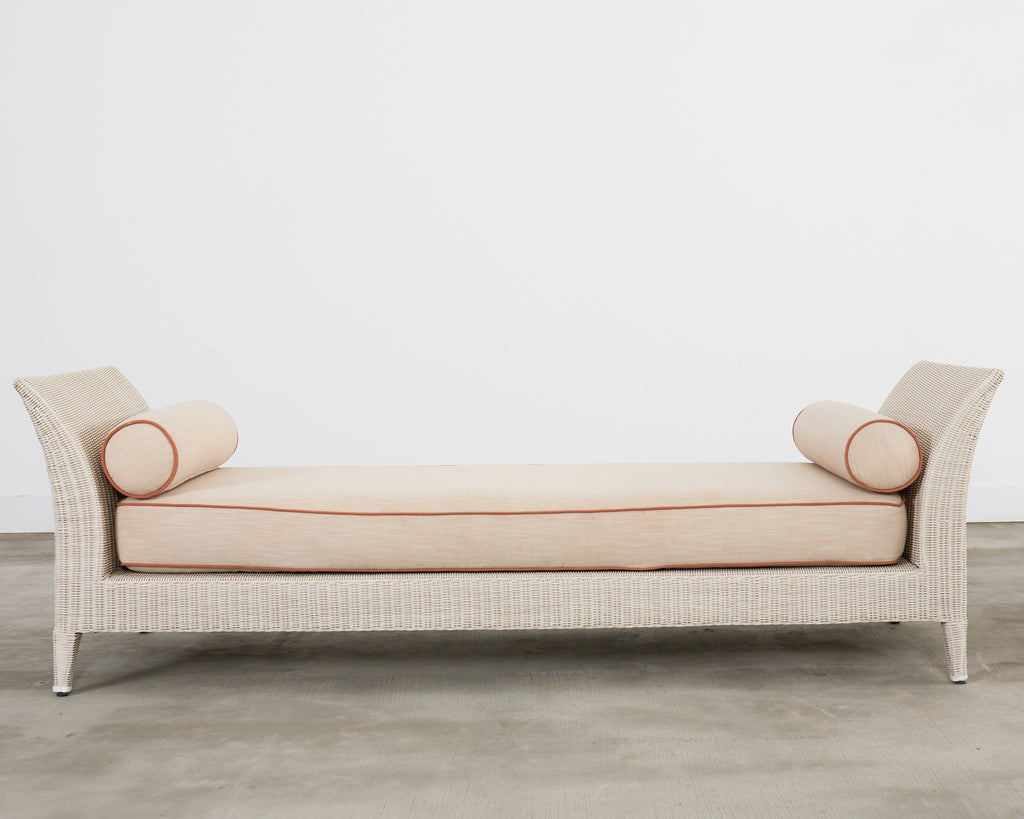 Pair of McGuire Garden Chaise Longue Bench Daybeds