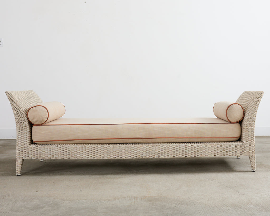 Pair of McGuire Garden Chaise Longue Bench Daybeds