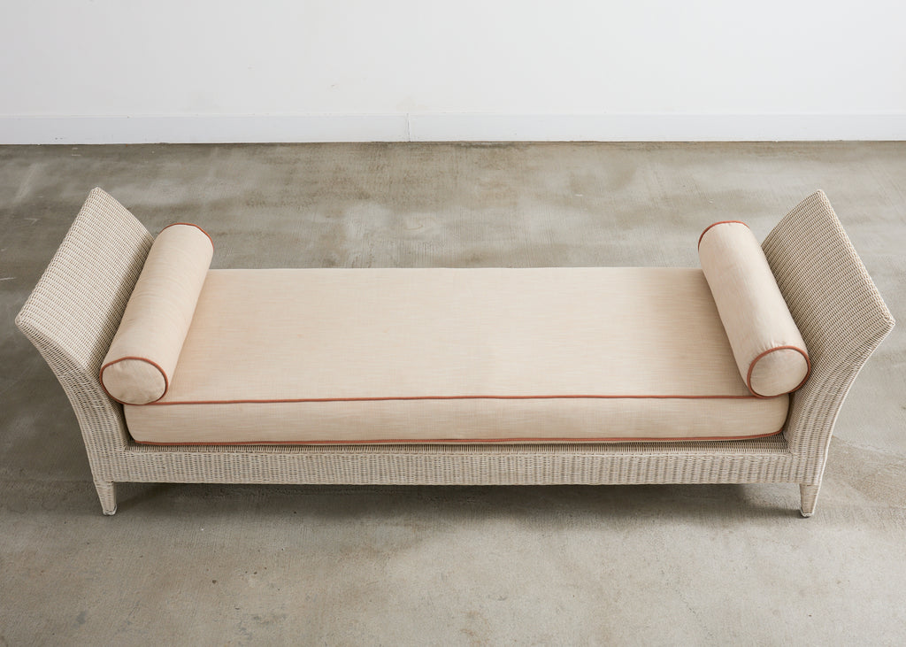 Pair of McGuire Garden Chaise Longue Bench Daybeds