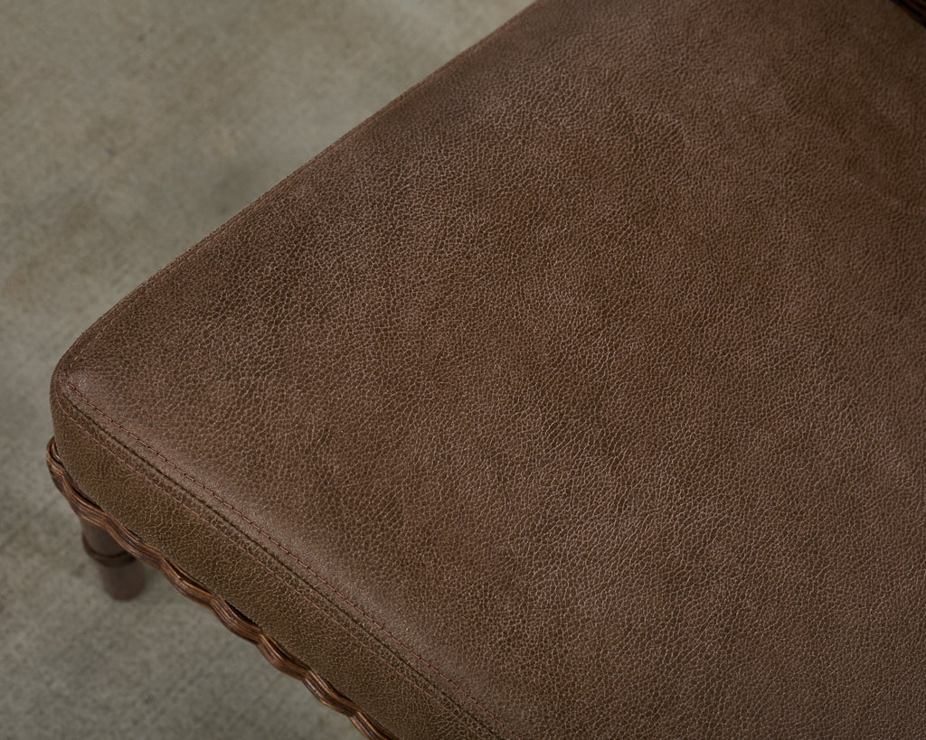 Set of Eight Thomas Pheasant for McGuire Rattan Dining Chairs