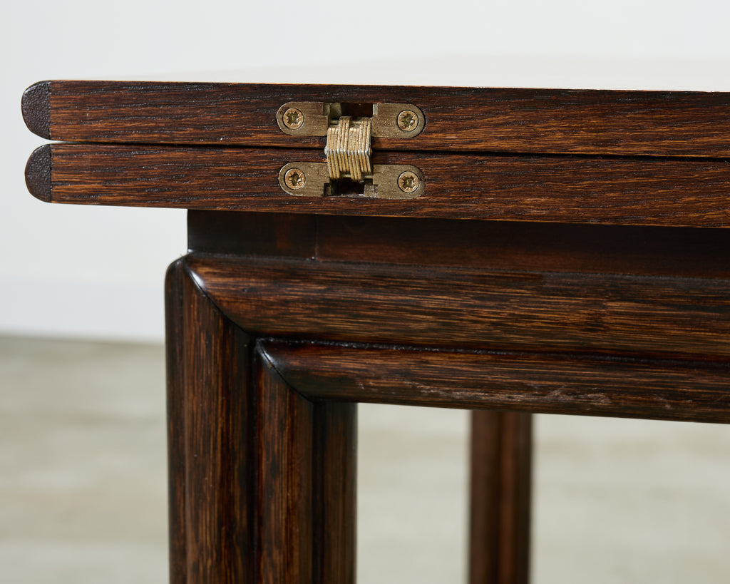 McGuire Organic Modern Rattan and Oak Flip-Top Games Table