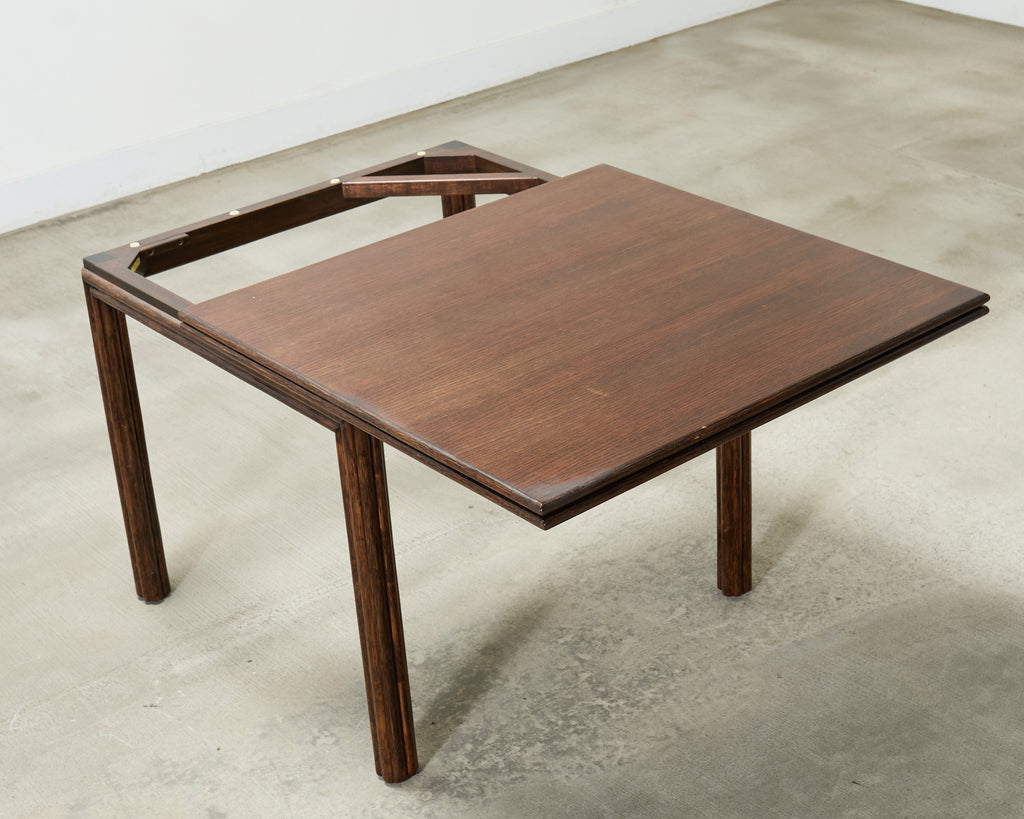 McGuire Organic Modern Rattan and Oak Flip-Top Games Table