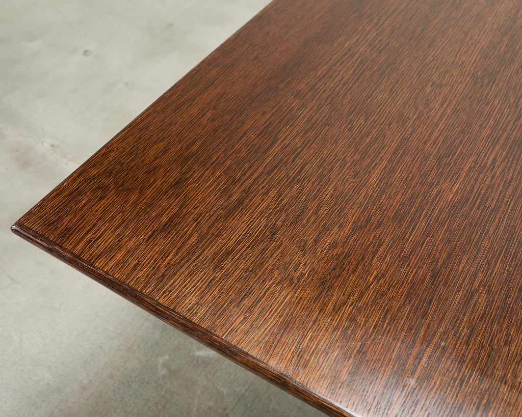 McGuire Organic Modern Rattan and Oak Flip-Top Games Table