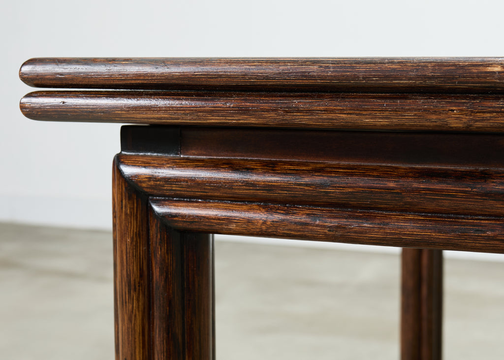 McGuire Organic Modern Rattan and Oak Flip-Top Games Table