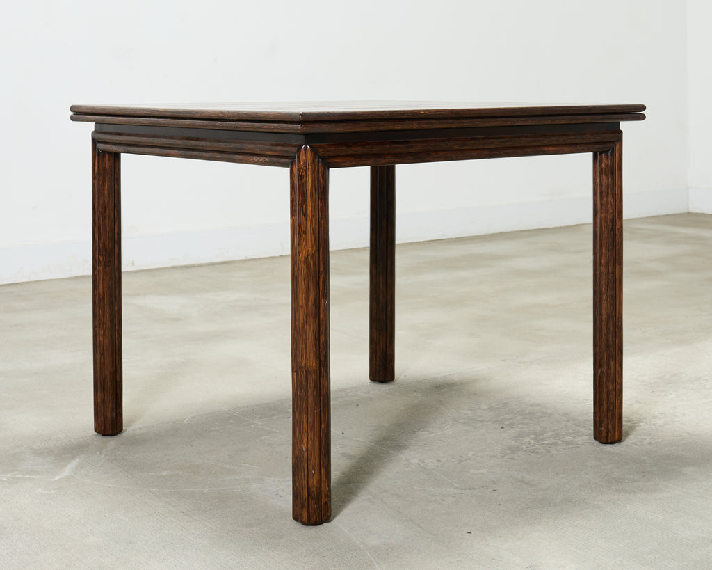 McGuire Organic Modern Rattan and Oak Flip-Top Games Table