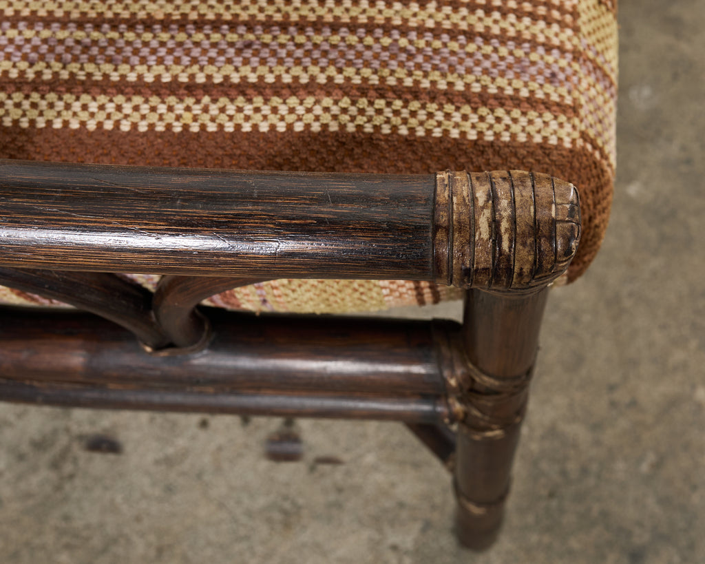 Set of Six McGuire Organic Modern Rattan Cathedral Dining Chairs