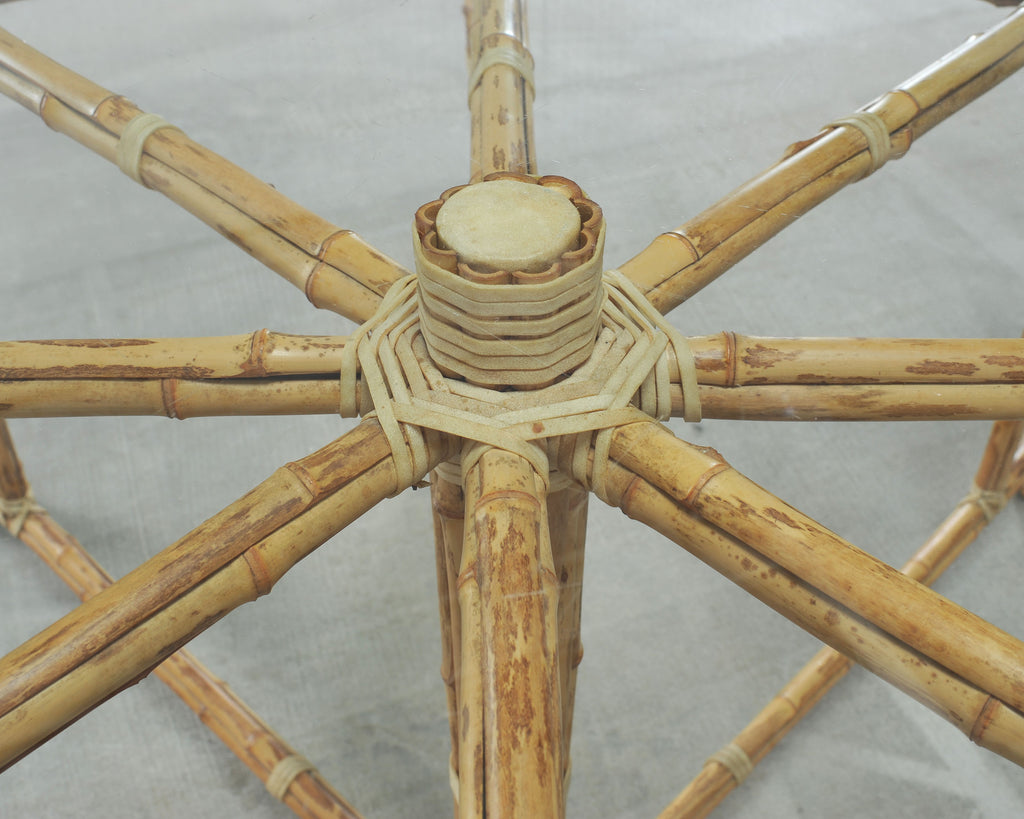 McGuire Organic Modern Octagonal Blonde Bamboo Dining Table