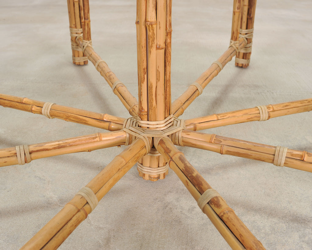 McGuire Organic Modern Octagonal Blonde Bamboo Dining Table