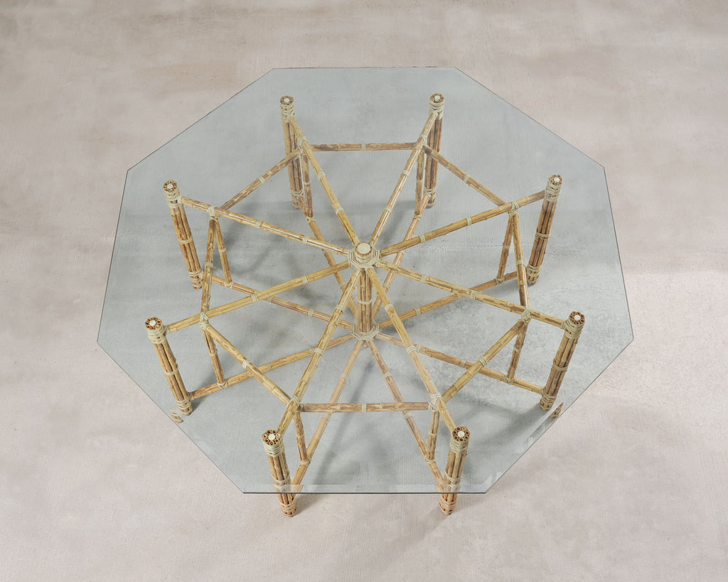 McGuire Organic Modern Octagonal Blonde Bamboo Dining Table