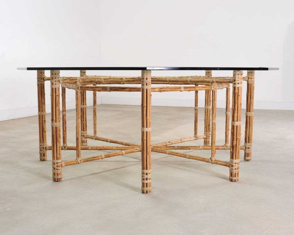 McGuire Organic Modern Octagonal Blonde Bamboo Dining Table